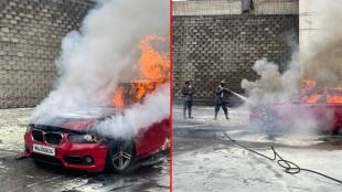 Car catches fire in Kasarvadavali