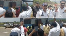 पुणे- मुंबई द्रुतगती मार्गावर वाहतूक वार्डनने बस चालकाकडून पैसे घेतल्याचा आरोप; नागरिकांची वार्डनला मारहाण