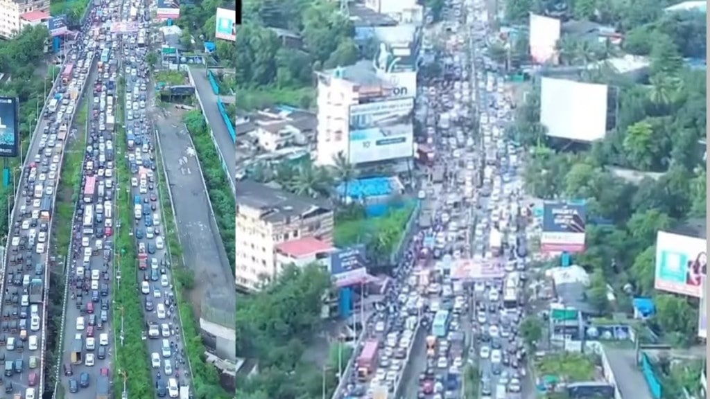 kalyan shil Road traffic jam
