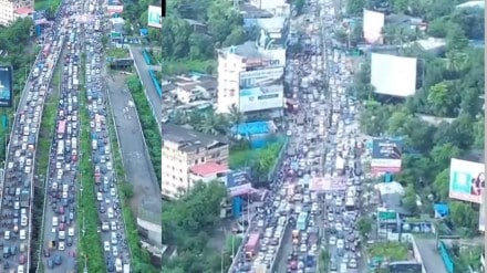 kalyan shil Road traffic jam