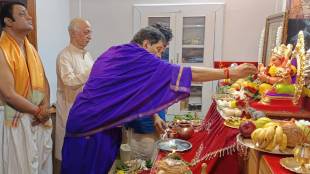 Former Education Minister MLA Deepak Kesarkar performed the puja by installing Shri Ganesh