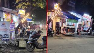 Electric lighting of trees in Dombivli.