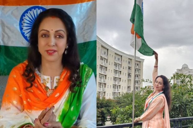 हेमा मालिनी यांनी त्यांच्या इंस्टाग्राम अकाउंटवर या गौरवशाली दिनाशी संबंधित अनेक फोटो शेअर केले आहेत. तसेच त्या 'हर घर तिरंगा' मोहीमेत सहभागी झाल्याचं त्यांनी सांगितलं आहे. फोटो : हेमा मालिनी/इन्स्टाग्राम)