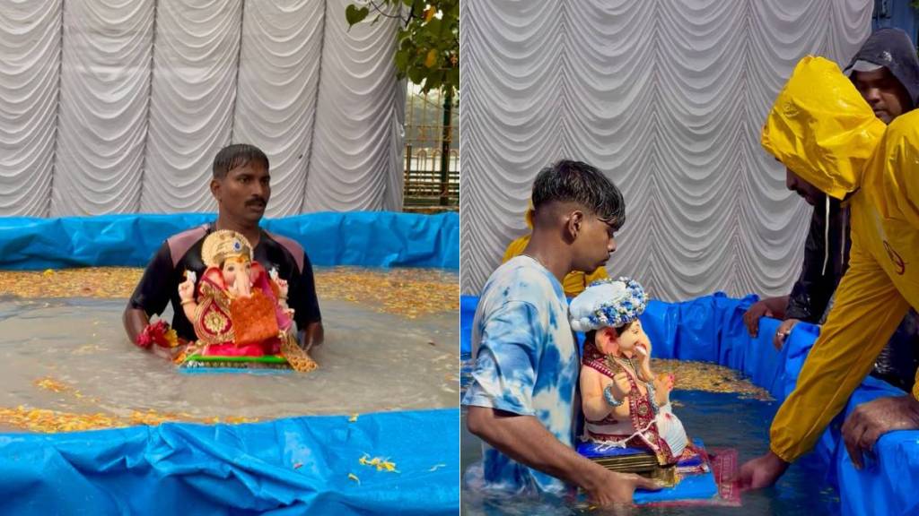 ganesh idols for one and a half days immersed