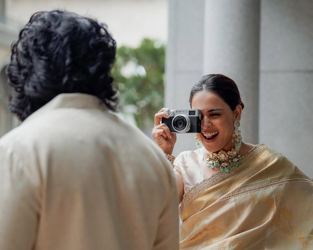 genelia and riteish deshmukh south indian look