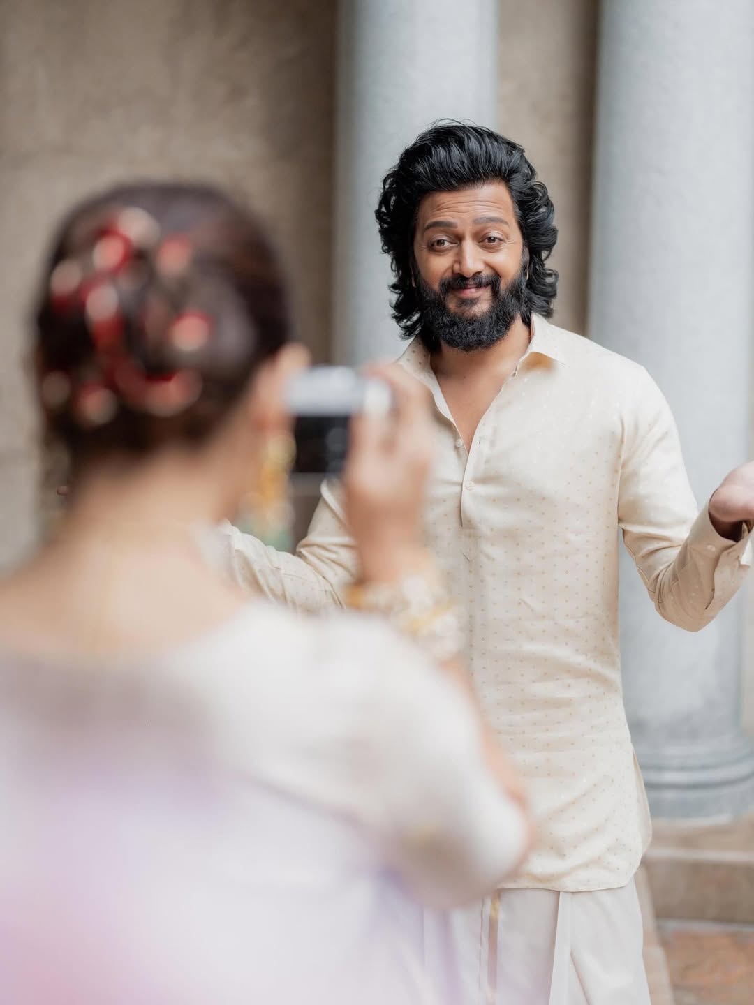 genelia and riteish deshmukh south indian look