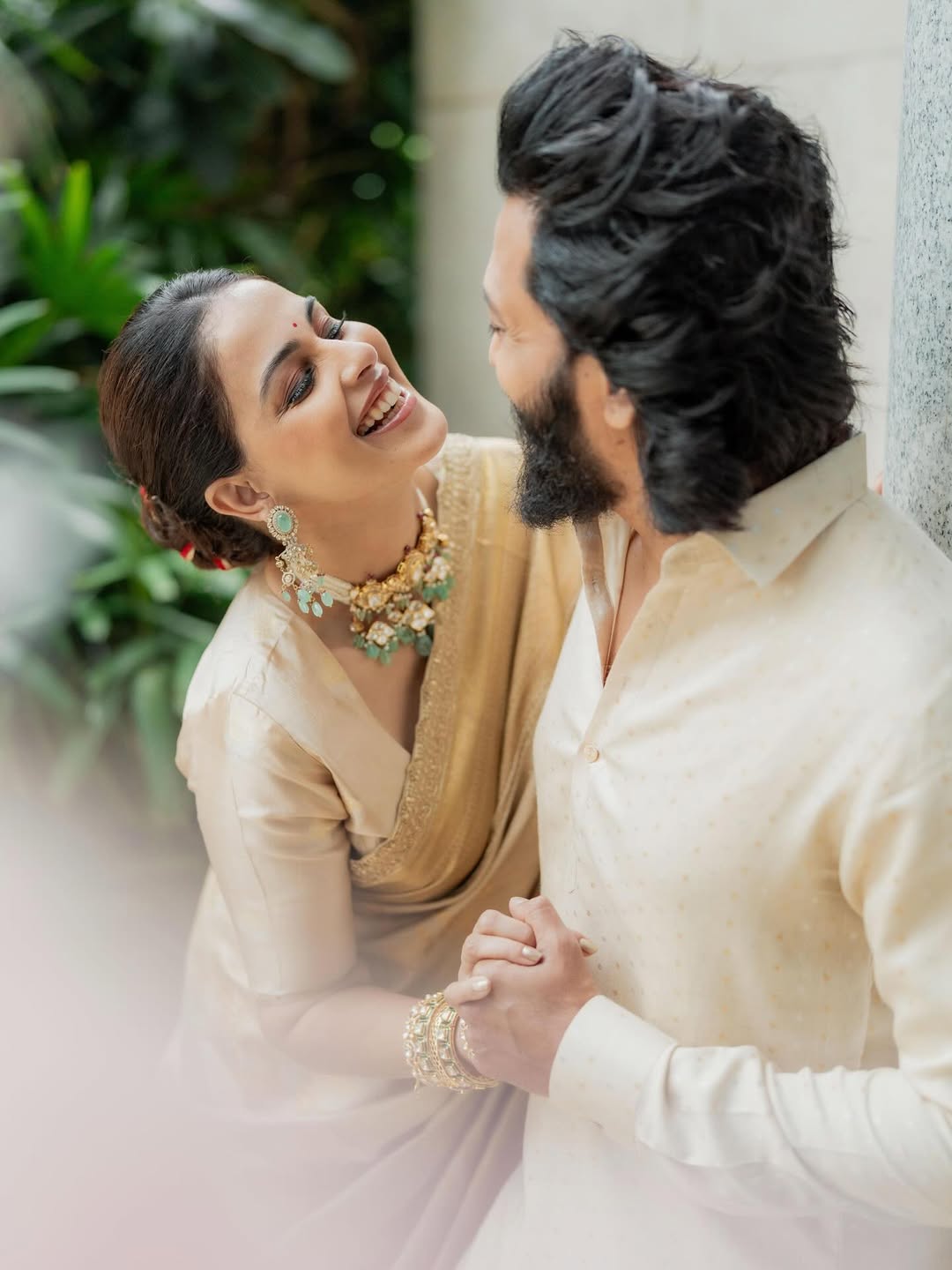 genelia and riteish deshmukh south indian look