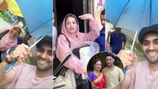 girija prabhu and mandar jadhav share video of walking through waterlogged conditions during heavy rains to the set for shooting