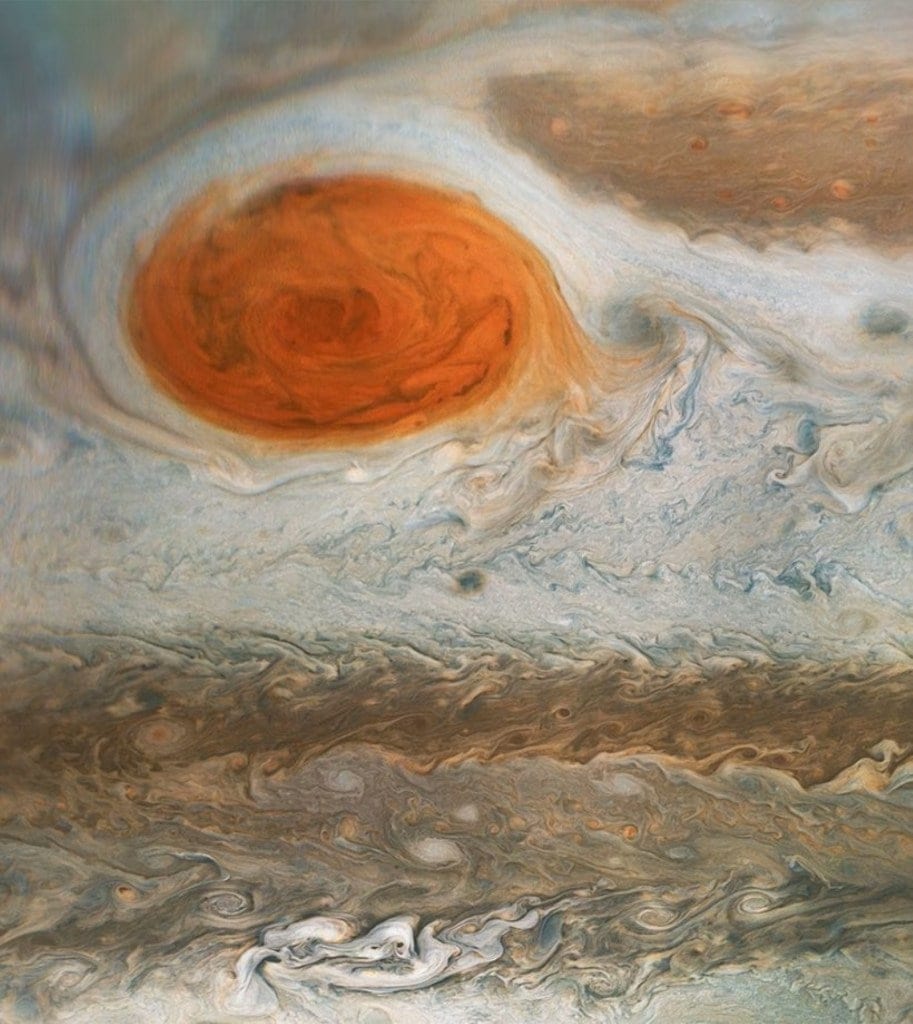 NASA Juno Spacecraft Clicks Jupiter's iconic Great Red Spot | Image of Jupiter's Great Red Spot and surrounding rings taken by NASA's Juno aircraft