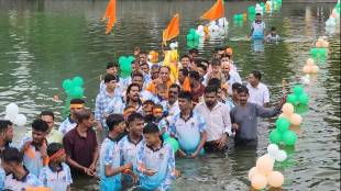 Palkhi procession from Sale village lake in Mangaon taluka of Konkan