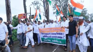 flag hoisted in the field against Shaktipeeth in kolhapur