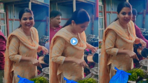 maharashtrachi hasyajatra fame namrata sambherao cook food for drama group at sangali dhaba prasad khandekar share video