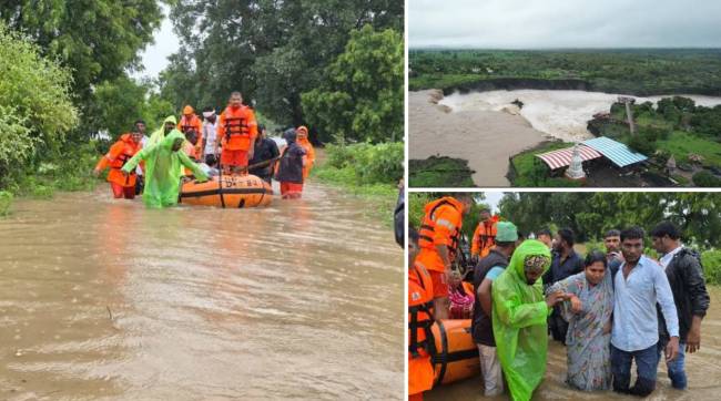 marathwada life disrupted due to heavy rain 293 persons stuck in river