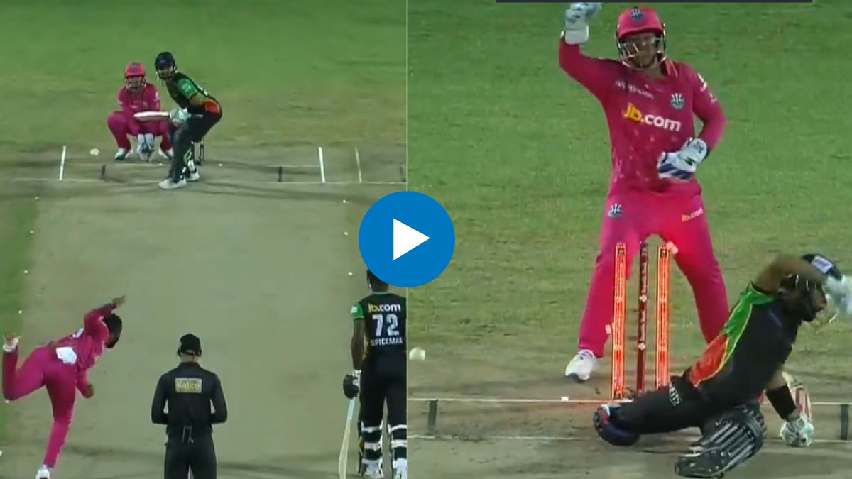 CPL 2025: असं कोण OUT होतं? सरळ चेंडूवर बोल्ड झाल्यानंतर रिझवानचा तोल गेला; ही विकेट पाहून पोट धरून हसाल, VIDEO