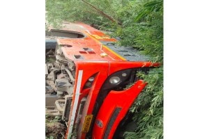 msrtc st bus accident Malegaon driver lost control