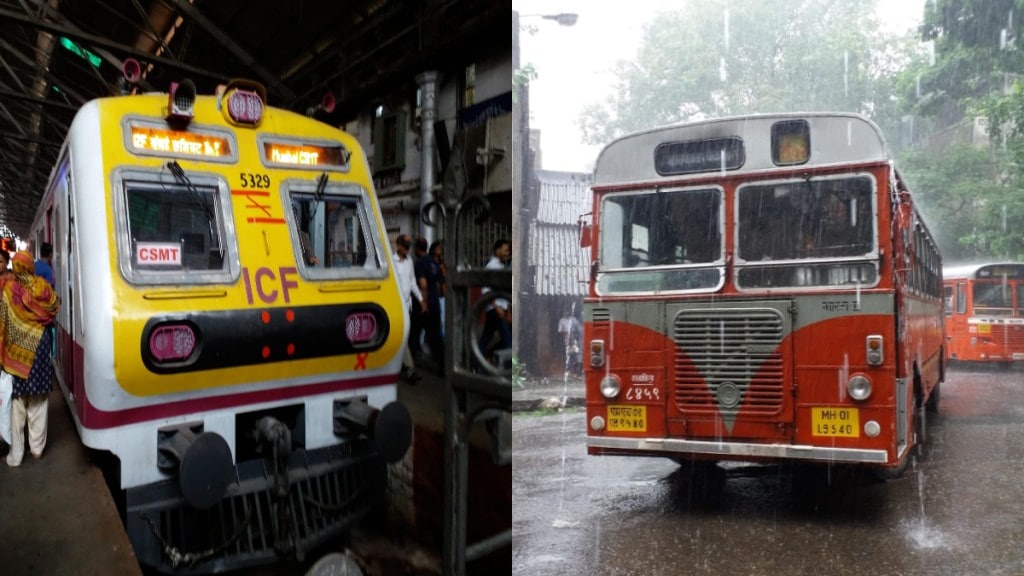 heavy rain hits mumbai local trains and best bus service