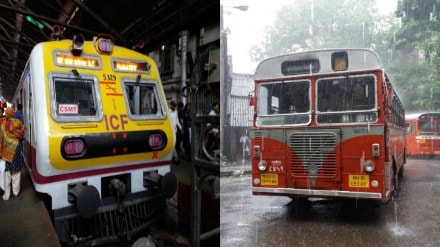 heavy rain hits mumbai local trains and best bus service
