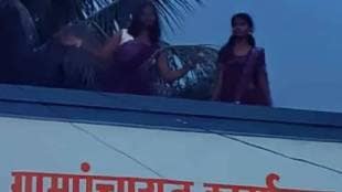 dancers seen on shivare gram panchayat roof