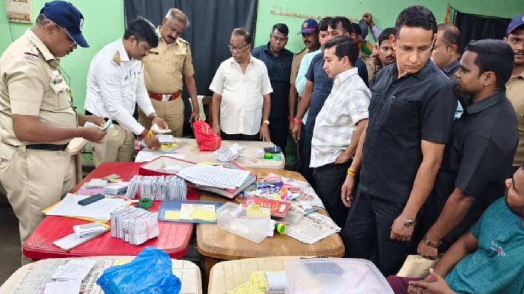 Guardian Minister Nitesh Rane raids Matka Adda in Kankavali