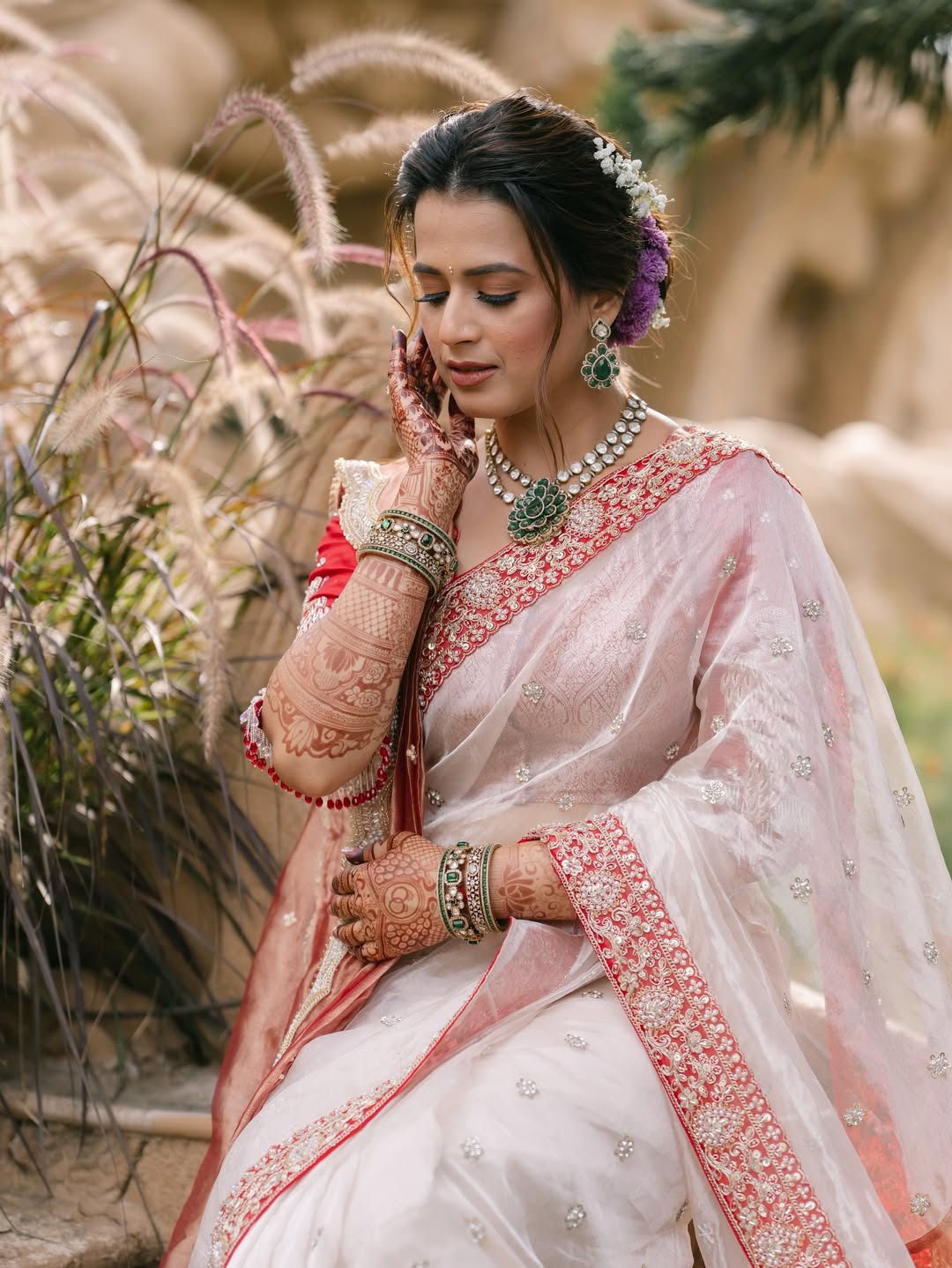 prajakta gaikwad royal engagement photos actress designer blouse with husband