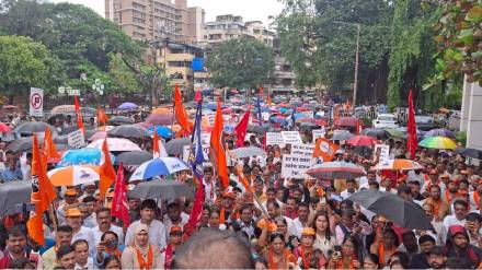 Mahavikas Aghadi march at Panvel Municipal Corporation headquarters