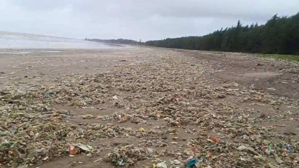 plastic waste on Shirgaon and Satpati beaches