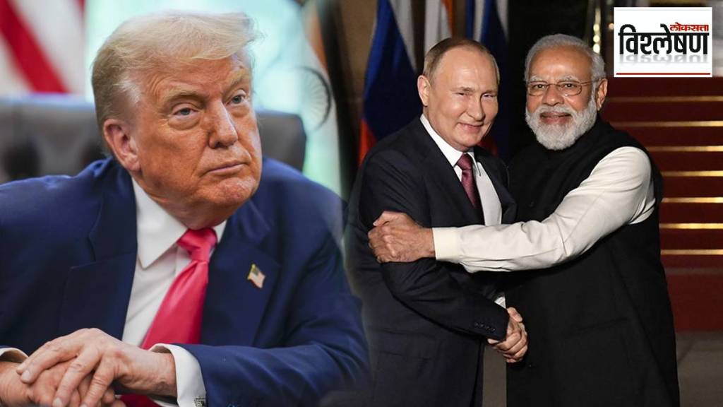 अमेरिकेचे राष्ट्राध्यक्ष डोनाल्ड ट्रम्प, रशियाचे राष्ट्राध्यक्ष व्लादिमिर पुतिन व पंतप्रधान नरेंद्र मोदी (छायाचित्र पीटीआय)