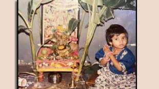 Marathi Actress Childhood Photo prajakta mali