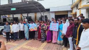 pot strike on district council office during monsoon season in Akola