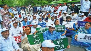 Opposition marches at Parliament House over irregularities in the election process