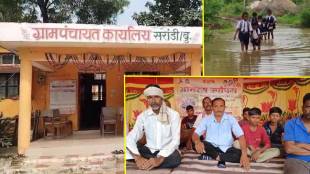 Students sit on hunger strike demanding a road to school in bhandara