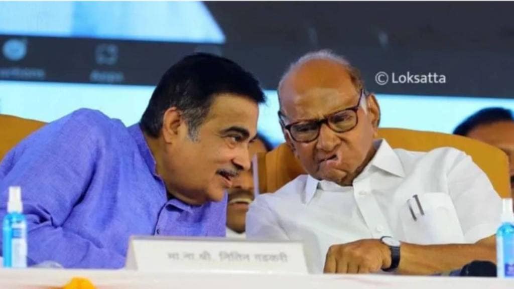 Nitin Gadkari and Sharad Pawar news in marathi