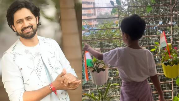 Shashank Ketkar shared a video of his son rugved where he is seen making indian flag