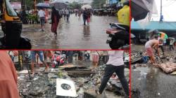 Mumbai Heavy Rain Alert शिवसेनेचे (शिंदे गट) कार्यकर्ते नालेसफाईसाठी रस्त्यावर; मानखुर्द येथील शीव – पनवेल महामार्गाचे सेवा रस्ते जलमय