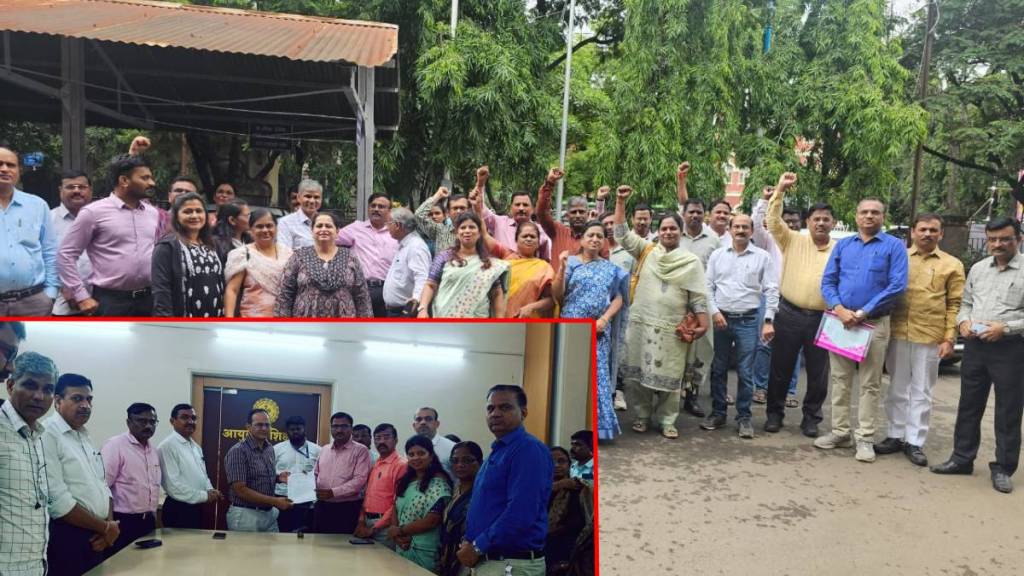 Education department officials protest in Pune