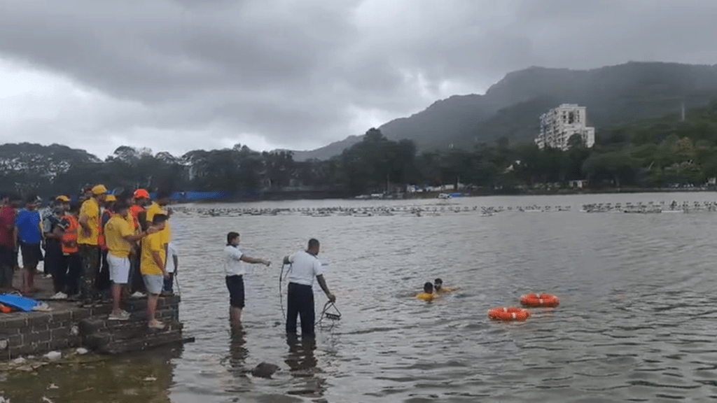 Thane drowning incident, child drowning Upvan Lake, Raj Bhaskar Chabukswar death, Upvan Lake accident, Thane police rescue, Thane drowning incident, child drowning Upvan Lake, Raj Bhaskar Chabukswar death, Upvan Lake accident, Thane police rescue,