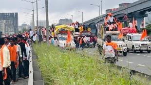 traffic jam on mumbai eastern freeway maratha protesters agitation