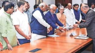 Opposition Vice Presidential candidate B. Sudarshan Reddy filed his nomination papers