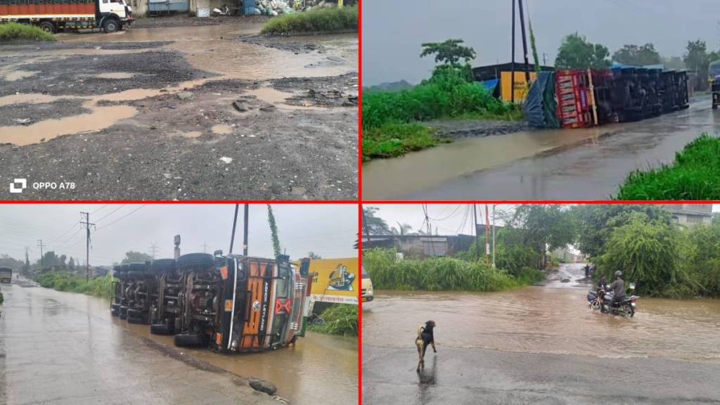 Kaman Chinchoti road under water; accidents also increased due to potholes