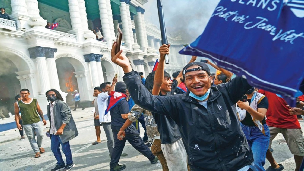 Nepal protests 2025, KP Oli resignation, Nepal political crisis, Nepal government buildings attack, Nepal corruption protests,
