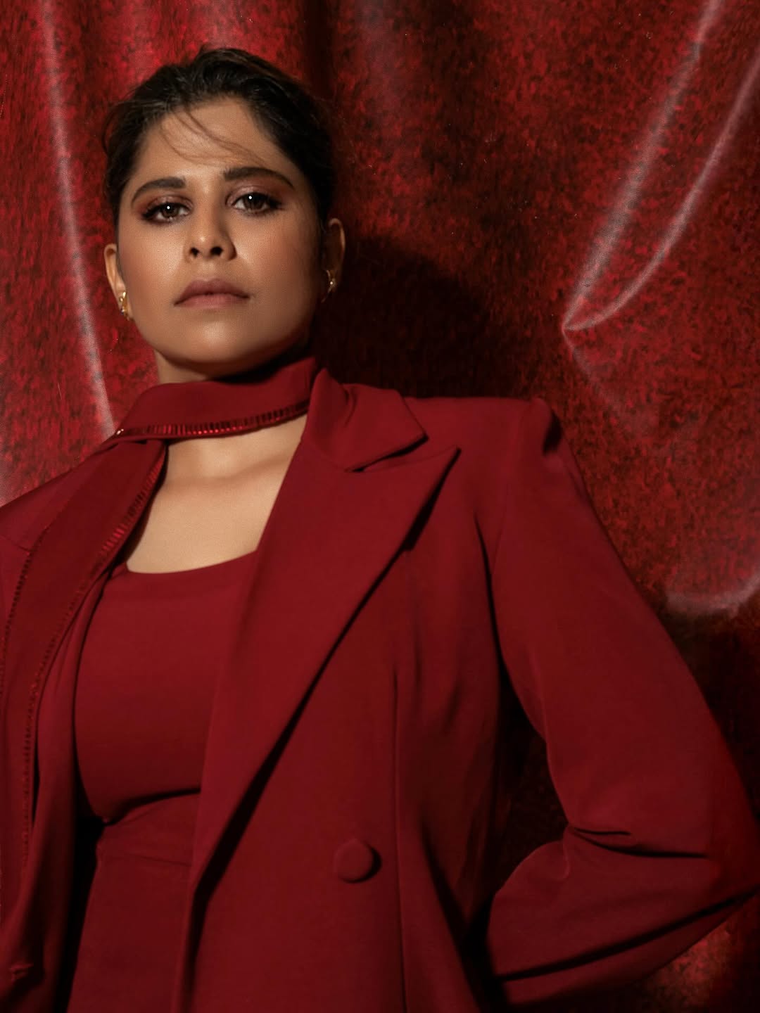 marathi actress sai tamhankar red dress look for cactus pears screening