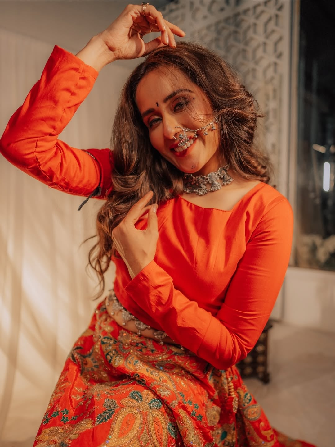 Marathi actress tejaswini lonari navratri second day
