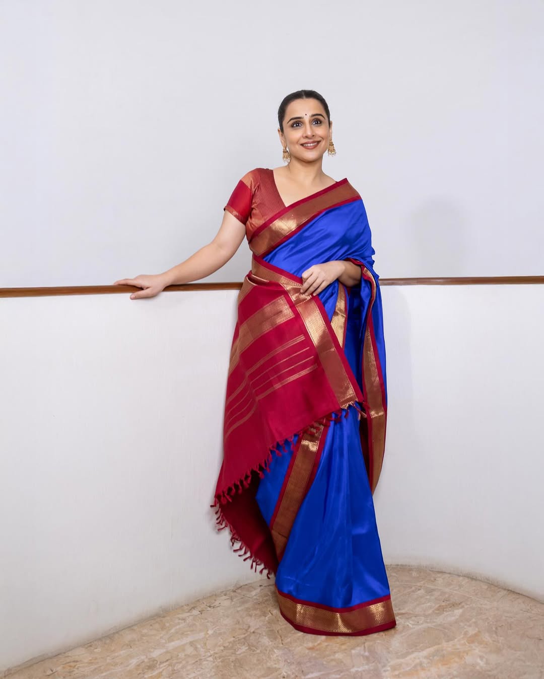 vidya balan navratri day 5 green saree look