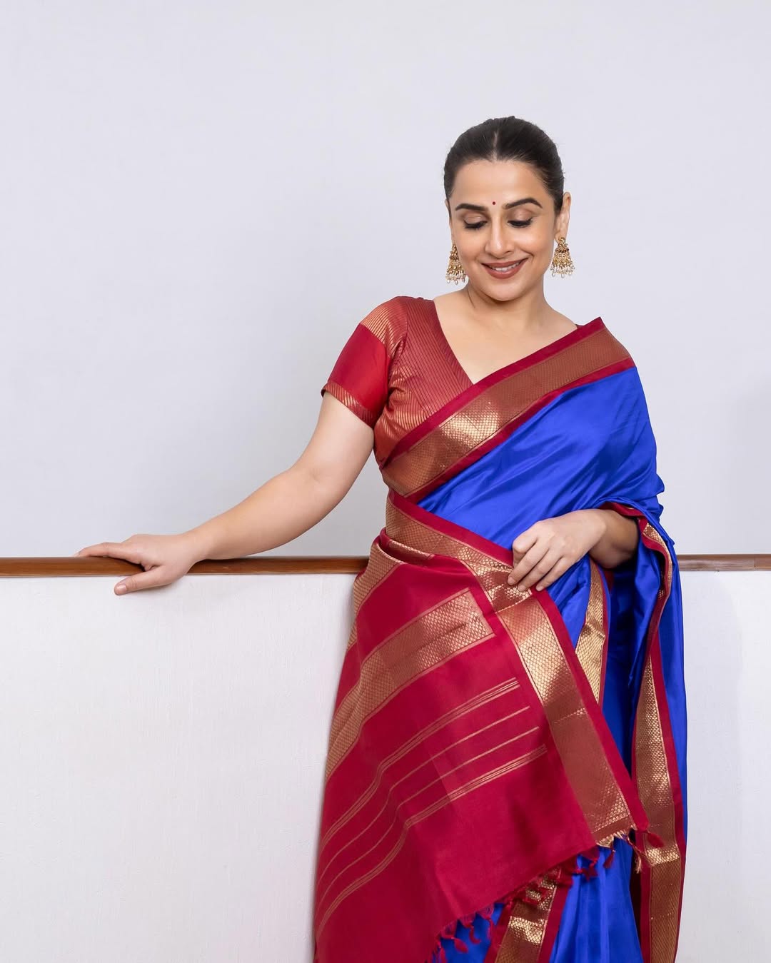 vidya balan navratri day 5 green saree look