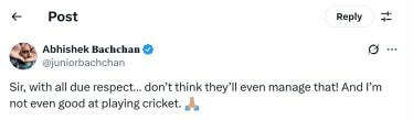 Abhishek Bachhan Tweet