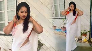 Actress Dipti Ketkar white saree look