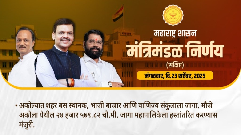 revenue land handed to akola corporation Maharashtra cabinet