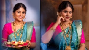 Navratri 2025: पैठणी नऊवारी साडी, सोन्याचे दागिने..; मोरपंखी रंगात अशी सजली होती ‘भावना’