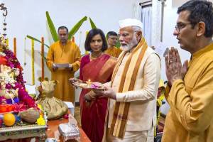 PM Narendra Modi at Chandrachud House in 2024