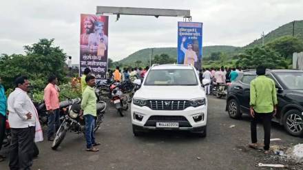 Tension between two groups over billboard in Dharur taluka beed news